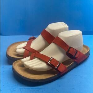 Women's White Mountain Gracie Red Footbeds Sandals Size 11 . Great condition